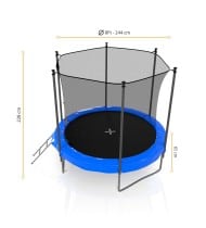 Trampoline classique Jump4fun 8T-244CM Réversible