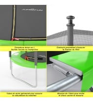 Trampoline de jardin Cocon ø150 cm- 5FT- Filet intérieur et matelas de protection