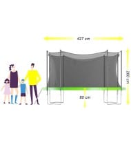 Trampoline de jardin ø 427 cm- 14FT- Filet intérieur, Matelas de protection et Echelle