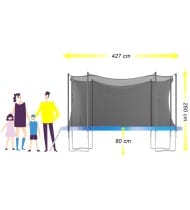 Trampoline de jardin ø 427 cm- 14FT- Filet intérieur, Matelas de protection et Echelle