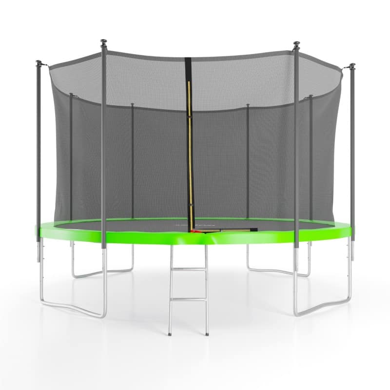 Trampoline de jardin ø 366 cm- 12FT- Filet intérieur, Matelas de protection et Echelle