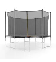 Trampoline de jardin ø 366 cm- 12FT- Filet intérieur, Matelas de protection et Echelle