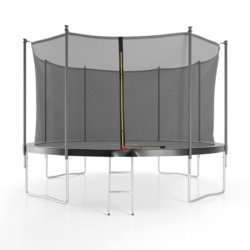 Trampoline de jardin ø 366 cm- 12FT- Filet intérieur, Matelas de protection et Echelle