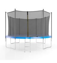 Trampoline de jardin ø 366 cm- 12FT- Filet intérieur, Matelas de protection et Echelle