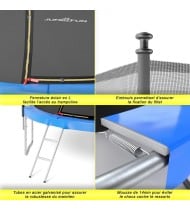 Trampoline de jardin ø 305 cm- 10FT- Filet intérieur, Matelas de protection et Echelle