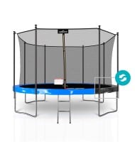 Trampoline extérieur Classique ø 366 cm- 12FT- Filet intérieur, Matelas de protection réversible et Echelle