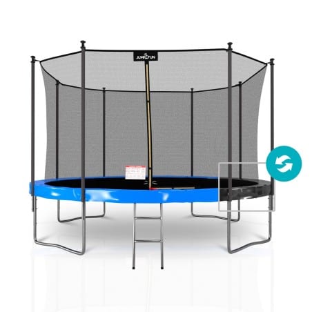 Trampoline extérieur Classique ø 366 cm- 12FT- Filet intérieur, Matelas de protection réversible et Echelle Trampoline extérieur Classique ø 366 cm- 12FT- Filet intérieur, Matelas de protection réversible et Echelle