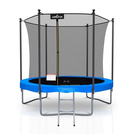 Trampoline extérieur Classique ø 244 cm- 8FT- Filet intérieur, Matelas de protection réversible et Echelle Trampoline extérieur Classique ø 244 cm- 8FT- Filet intérieur, Matelas de protection réversible et Echelle