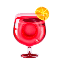 Porte Boisson Gonfable pour Piscine ou Plage, Flotteur, Accessoire d'Eau - Cocktail Passion 29x20cm