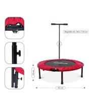 Trampoline fitness pliable 90 cm poignée réglable en hauteur en forme de T
