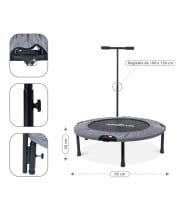 Trampoline fitness pliable 90 cm poignée réglable en hauteur en forme de T