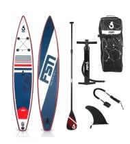 Paddle gonflable RACE 12'6 - 381 x 71 x 15 cm - Stand up paddle avec pagaie, leash, pompe, anneaux de kayak et sac de transport