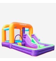 Château Gonflable - Aqua Parc - Surface 410x240x200 cm - souffleur et sac de rangement inclus