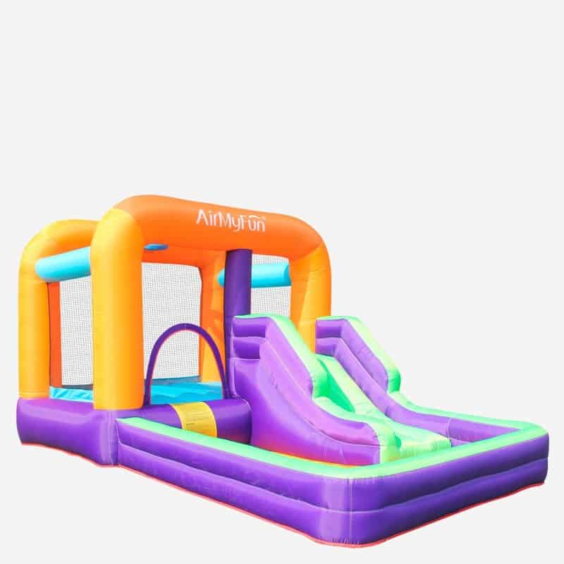 Château Gonflable - Aqua Parc - Surface 410x240x200 cm - souffleur et sac de rangement inclus