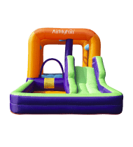 Château Gonflable - Aqua Parc - Surface 410x240x200 cm - souffleur et sac de rangement inclus