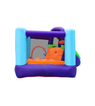 Château Aquatique Gonflable - Magic Island - Surface 480x380x190 cm - souffleur et sac de rangement inclus
