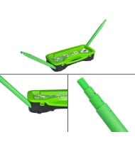 Set de Badminton complet avec filet 295 x 38 x 154 cm, raquettes, volants et étui de rangement Vert