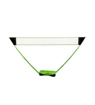 Set de Badminton complet avec filet 295 x 38 x 154 cm, raquettes, volants et étui de rangement Vert