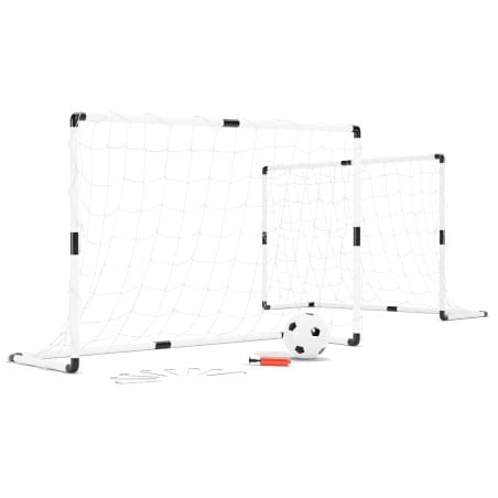 Lot de 2 buts de foot 120 x 80cm, 1 ballon et pompe inclus - PLAY4FUN