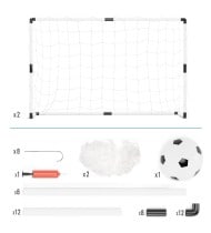 Lot de 2 buts de foot 120 x 80cm, 1 ballon et pompe inclus - PLAY4FUN