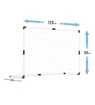 Lot de 2 buts de foot 120 x 80cm, 1 ballon et pompe inclus - PLAY4FUN
