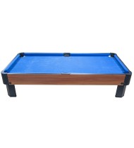 Billard de table avec accessoires - Kit Billard Compact de bureau ou salle de jeu, 102 x 51 x 22.5 cm - Marron et Tapis Bleu