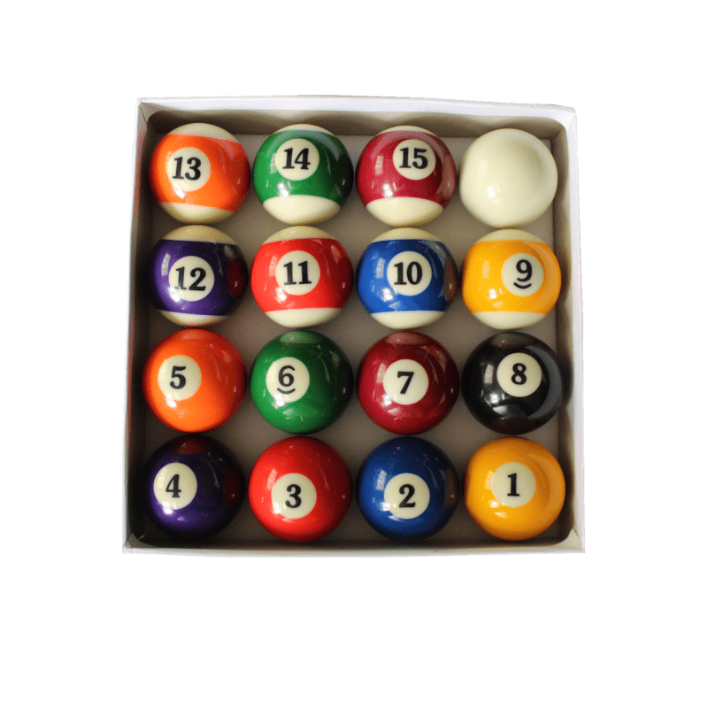 Set de 16 Boules de Billard Américain en résine (57mm) 15 boules multicolores numérotées