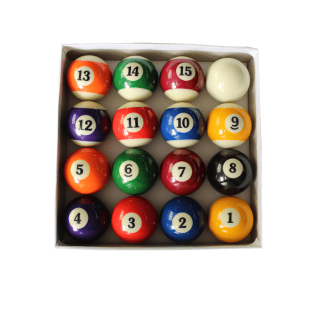 Set de 16 Boules de Billard Américain en résine (57mm) 15 boules multicolores numérotées