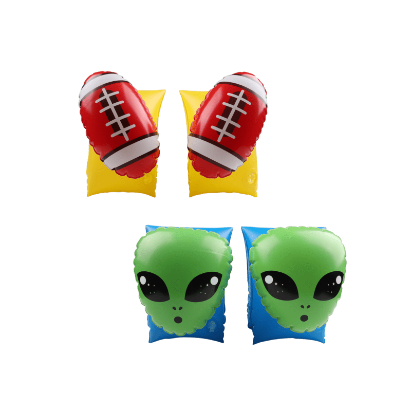 Brassards Gonflables De Natation x2 pour Enfants 3-6 Ans, Flotteurs piscine & plage - Pack Duo Rugby Alien