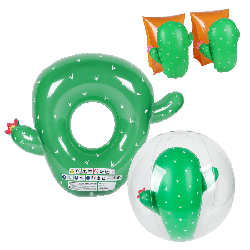 Pack Jeunesse, brassards + bouée + ballon Cactus