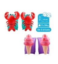 Brassards Gonflables De Natation Enfants x2 pour 3-6 Ans, Flotteurs piscine & plage - Pack Duo Homard Glace
