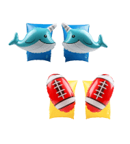 Brassards Gonflables De Natation x2 pour Enfants 3-6 Ans, Flotteurs piscine & plage - Pack Duo Dauphin Rugby