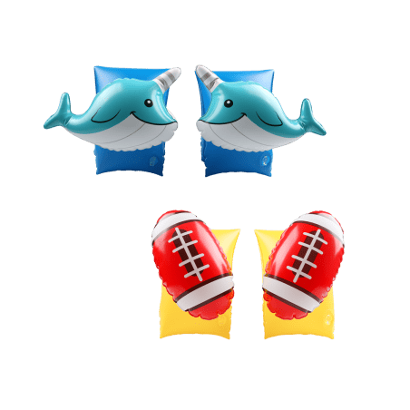 Brassards Gonflables De Natation x2 pour Enfants 3-6 Ans, Flotteurs piscine & plage - Pack Duo Dauphin Rugby