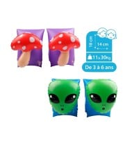 Brassards Gonflables De Natation x2 pour Enfants 3-6 Ans, Flotteurs piscine & plage - Pack Duo Champignon Alien