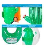Brassards de Natation 3-6 ans + Bouée + Matelas + Porte Boisson + Ballon gonflable - Pack Famille Cactus