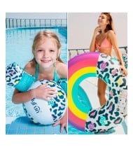 Brassards de Natation 3-6 ans + Bouée Gonflable ø120cm + Ballon gonflable ø28cm - Pack Jeunesse Leopard