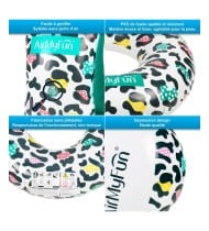 Brassards de Natation 3-6 ans + Bouée Gonflable ø120cm + Ballon gonflable ø28cm - Pack Jeunesse Leopard