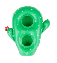 Porte Boisson Gonfable pour Piscine ou Plage, Flotteur, Accessoire d'Eau, Capacité 2 boissons - Cactus 34x33cm