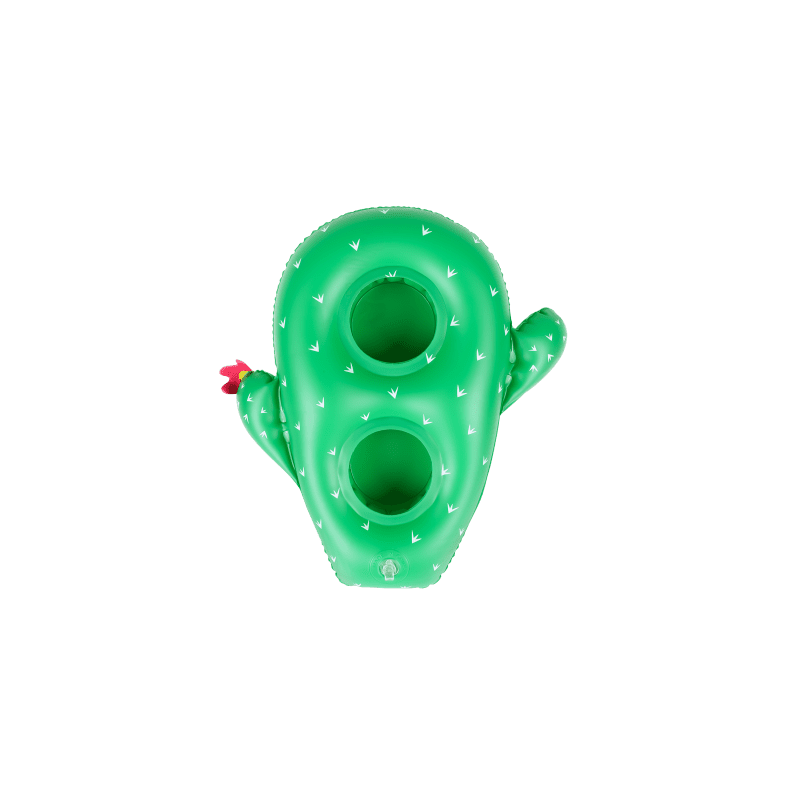 Porte Boisson Gonfable pour Piscine ou Plage, Flotteur, Accessoire d'Eau, Capacité 2 boissons - Cactus 34x33cm