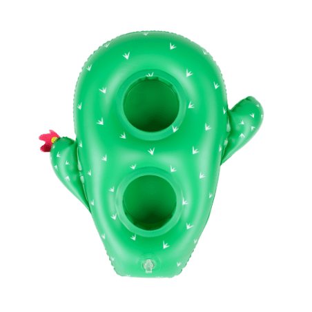 Porte Boisson Gonfable pour Piscine ou Plage, Flotteur, Accessoire d'Eau, Capacité 2 boissons - Cactus 34x33cm