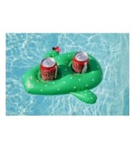 Porte Boisson Gonfable pour Piscine ou Plage, Flotteur, Accessoire d'Eau, Capacité 2 boissons - Cactus 34x33cm