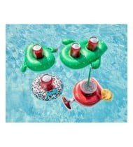 Porte Boisson Gonfable pour Piscine ou Plage, Flotteur, Accessoire d'Eau - Cactus 28x23cm