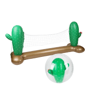 Filet de volley Gonflable et Flottant + Ballon Gonflable pour Piscine & Plage - Pack Sport Cactus