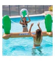Filet de volley Gonflable et Flottant + Ballon Gonflable pour Piscine & Plage - Pack Sport Cactus
