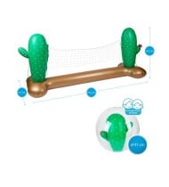 Filet de volley Gonflable et Flottant + Ballon Gonflable pour Piscine & Plage - Pack Sport Cactus