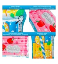 Pack 2 Matelas Gonflables d'Eau Géants, Ultra Confort, pour Piscine & Plage - Pack Twin Fresh Fruits 185 x 100 cm