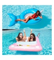 Pack 2 Matelas Gonflables d'Eau Géants, Ultra Confort, Piscine & Plage - Pack Twin Imaginaire