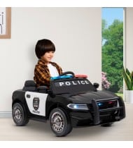 Voiture de Police Electrique DOODEE 2 x 30W - Marche AV / AR, Gyrophares & Mégaphone