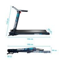 Tapis de Course Pliable Compact Faster SP - 1,5CV - 12 Programmes - Capteurs Cardiaque, Ecran LCD