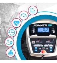 Tapis de Course Pliable RSP - 16km/h - 2,0 Cv - 12 Programmes, Inclinaison Motorisée 15%, Ecran LCD, Prise MP3 et Haut-Parleurs